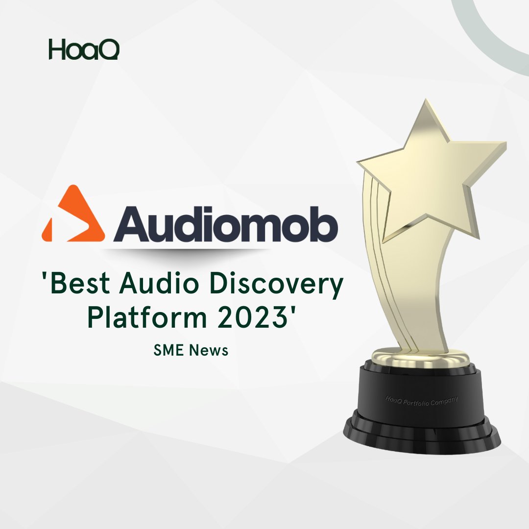 hoaqclub's tweet photo. Congratulations @AudioMob_HQ on your well-deserved award as the 'Best Audio Discovery Platform,' courtesy of @SME__News, UK! ๐๐
Audiomob is revolutionizing the audio ad space. Learn more about them - https://t.co/7osvxwYLf4
#HoaQ #Audiomob #PortfolioCompany https://t.co/M7wi9ZTwX9