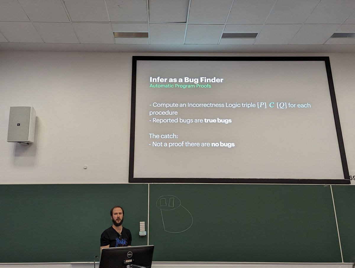Jules Villard showed us how verification at scale works at #Meta in the second session "Build your Own Scalable Static Analysis with the Infer Platform" of the #VeTSS summer school.