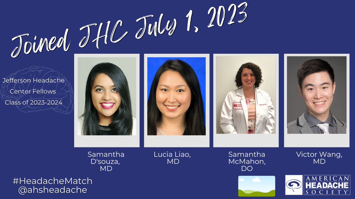 Jeff Headache Ctr (@jeffheadachectr) on Twitter photo Almost 8 weeks in and our 2023-2024 Fellows are settling in and looking forward to <a href="/ahsheadache/">American Headache Society</a> Scottsdale in November. Almost 8 weeks in and our 2023-2024 Fellows are settling in and looking forward to <a href="/ahsheadache/">American Headache Society</a> Scottsdale in November.