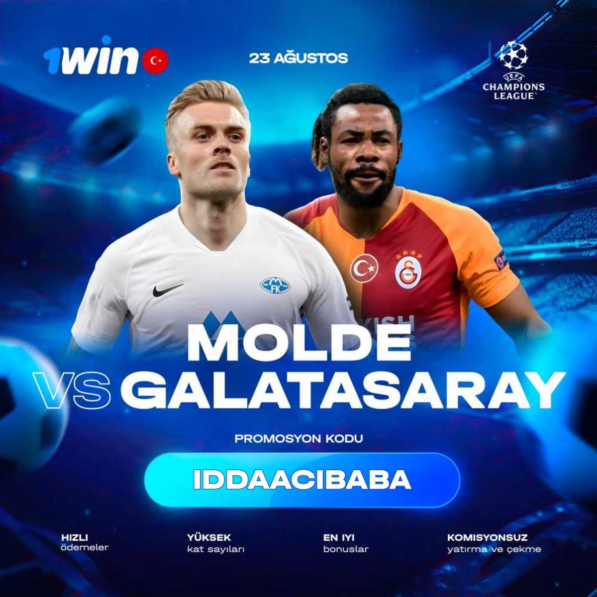 #Molde -#Galatasaray 
Maç heyecanı #1win de yaşanıyor .

Sayısız bahis seçeneği için ,

1wsdta.top