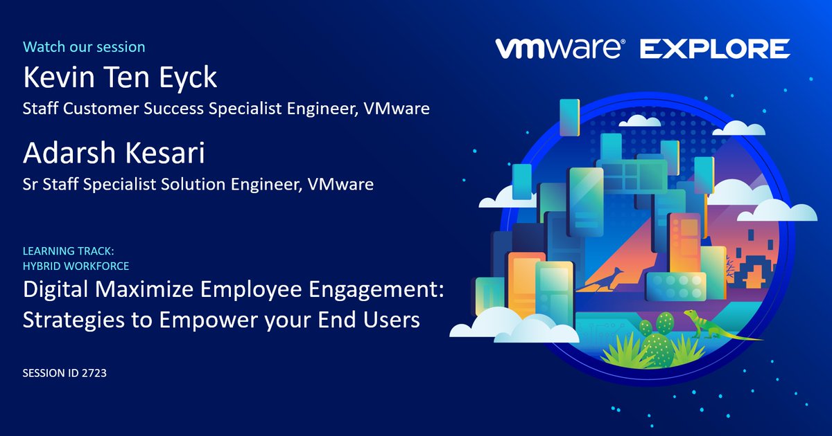 WorkspaceONE's tweet photo. Swing by this #VMwareExplore breakout session at 1 PM and unlock the secrets to elevating employee engagement with @VMware #WorkspaceONE! https://t.co/0VeNlQjXLP https://t.co/zjRRJtnsno