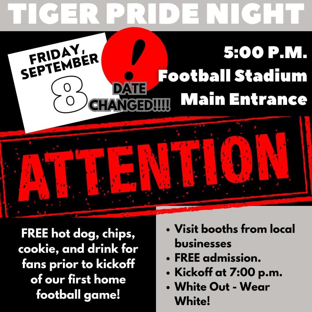 🚨📢 IMPORTANT UPDATE: DATE CHANGE 🚨📢 Our annual Community Tailgate will now take place Friday, September 8, 2023. Start time for this Friday ( Aug 25) home football game will be 8:00 p.m. @WillardSports