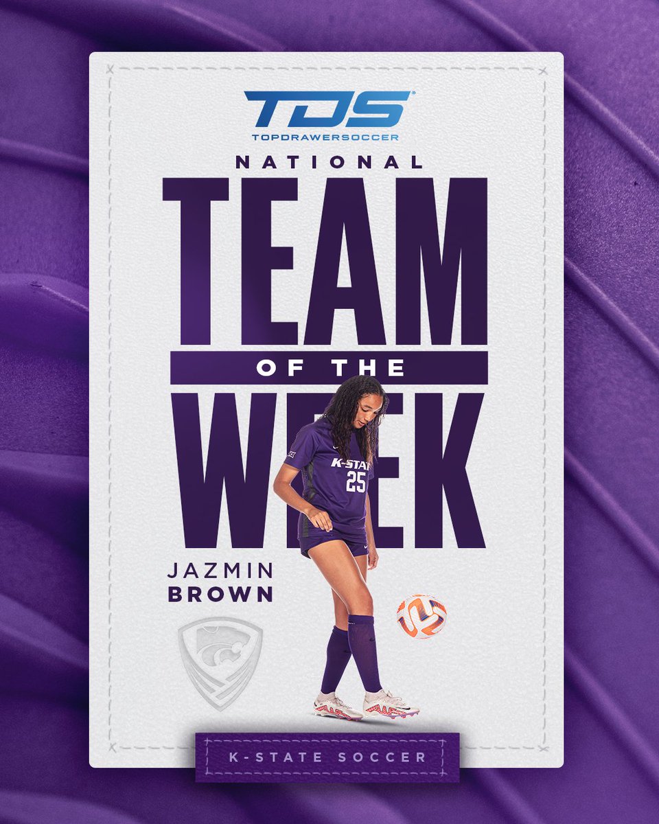 She's just getting started 😈

<a href="/jazminbrownn/">jazmin brown</a> is on the <a href="/TopDrawerSoccer/">TopDrawerSoccer</a> Team of the Week!

#KStateSOC x #Big12SOC