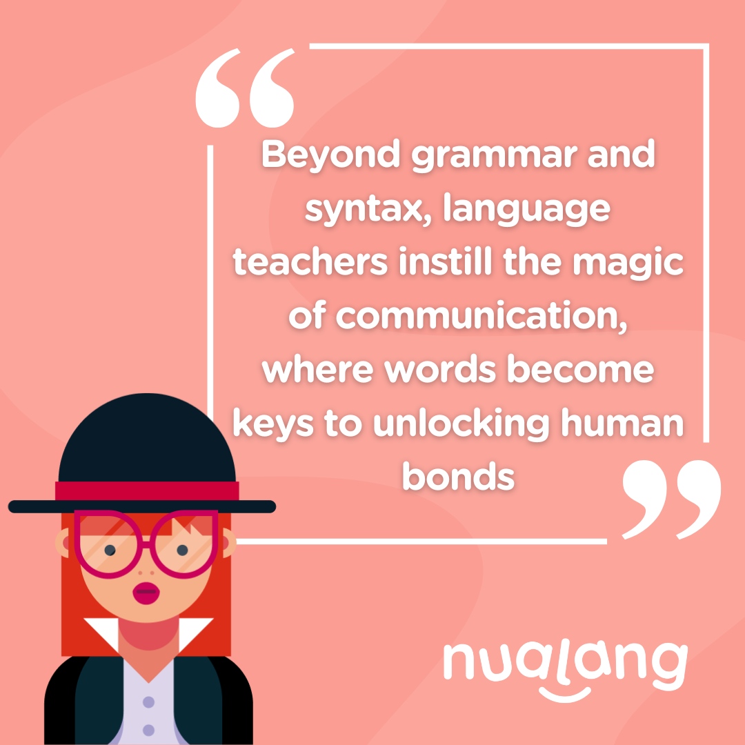 nualangapp's tweet photo. Through the skillful guidance of language teachers, words evolve into tools of connection, becoming the essential keys that unlock the treasure chest of human bonds๐๏ธ๐ฌ
#edtech #langchat #mflchat #languagelearning #languageteacher #wlchat #teachertwitter #langtwt #mfltwitterati https://t.co/eNJLMNVogc