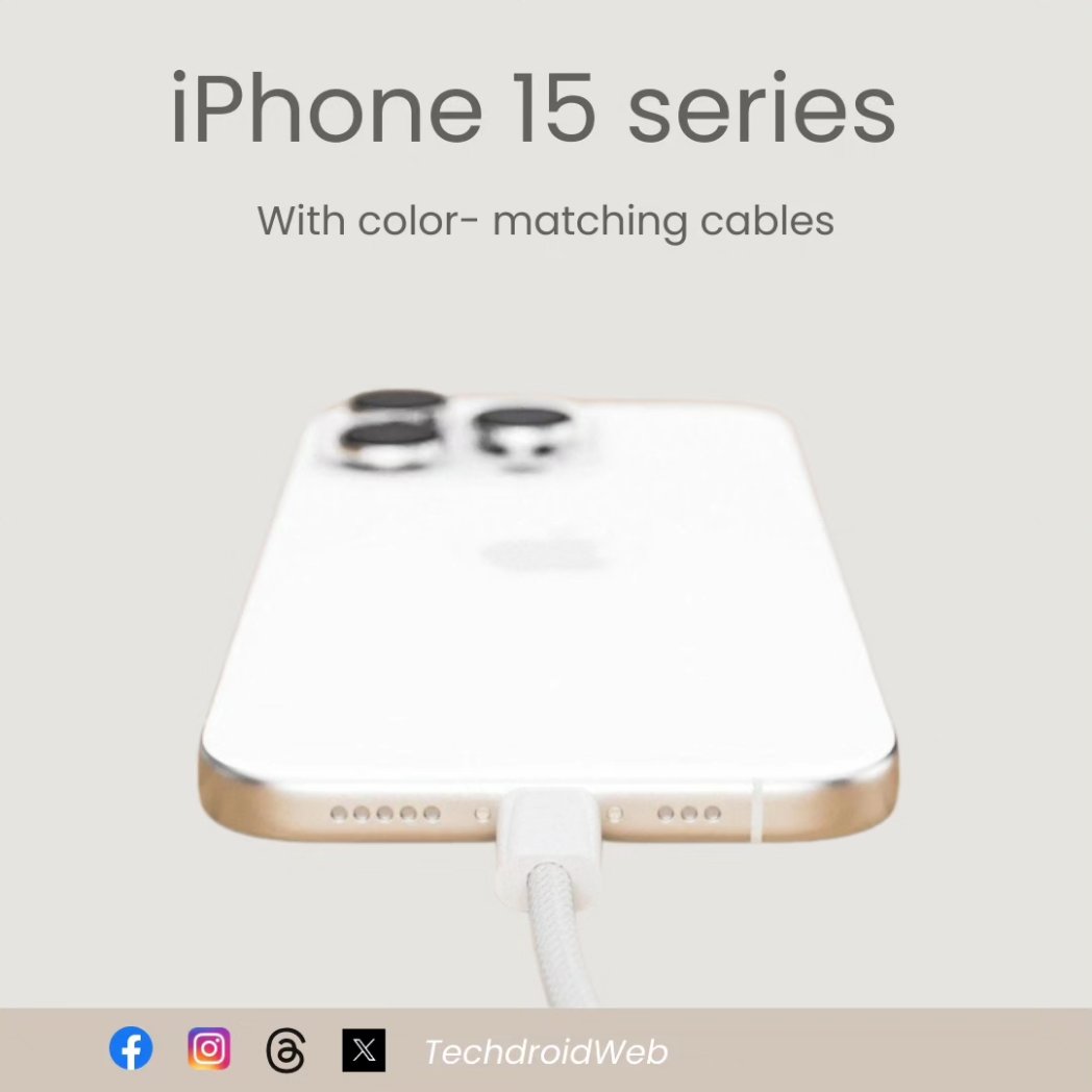 techdroid_web's tweet image. According to reports, iPhone 15 series will come with color-matched cables!
#TechNews #TechdroidWeb #iphone15pro #iphone15promax #iphone15plus #iPhone15 #iPhone15series