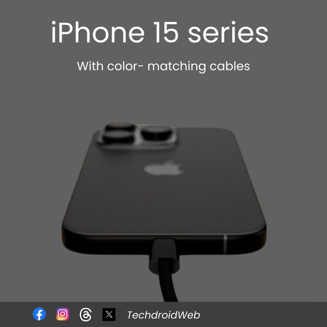 techdroid_web's tweet image. According to reports, iPhone 15 series will come with color-matched cables!
#TechNews #TechdroidWeb #iphone15pro #iphone15promax #iphone15plus #iPhone15 #iPhone15series