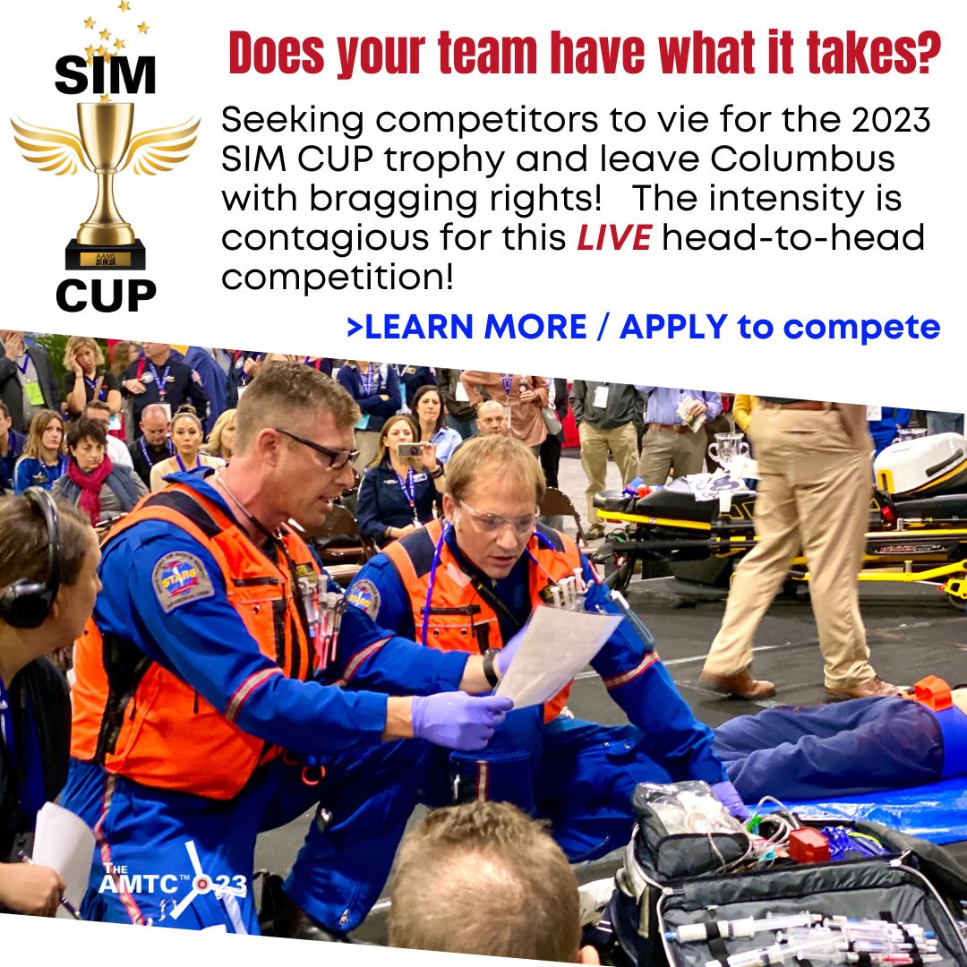 AAMS's tweet image. Seeking 2023 SIM CUP Competitors! Learn more or submit your team application here: aams.org/page/SIMCUP23 

#SIMCUP #TheAMTC23 #bestofthebest #simulation #live