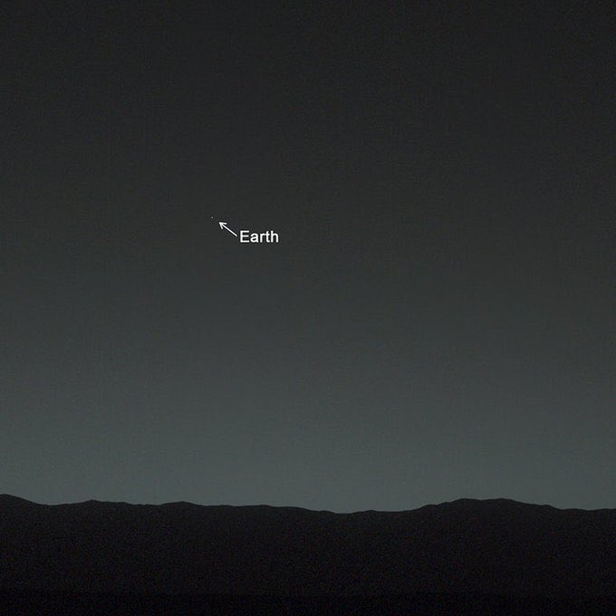 NASA, Mars'tan Dünya'yı fotoğrafladı.