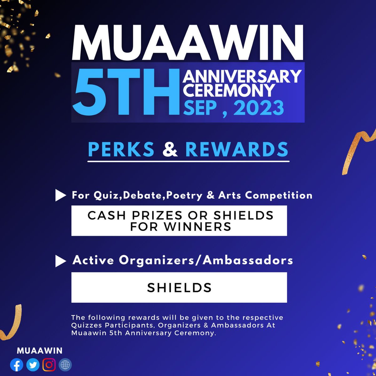 muaawin's tweet photo. Elevating excellence: Cash prizes for module winners, incentives for hardworking organizers and ambassadors. Join the extraordinary event! ✨🏆
#muaawin #wepromiselight #meinmuaawinhun #appreciation #i_am_muaawin https://t.co/Y7XhtGxLvq