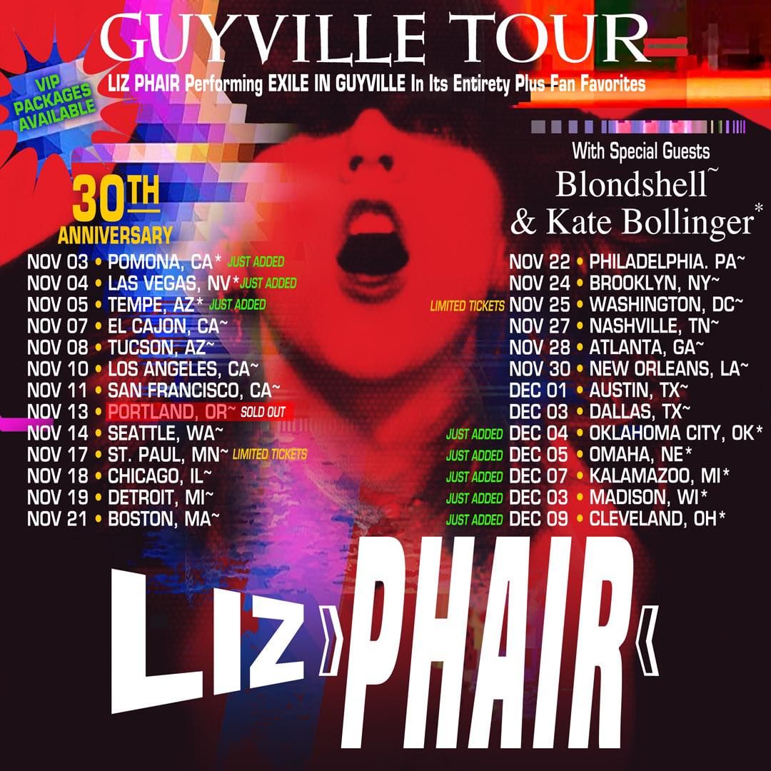 Liz Phair has announced new 'Guyville' dates this fall in California, Nevada, Arizona, Oklahoma, Nebraska, Michigan, Wisconsin, and Ohio.
New dates on sale Friday, August 25th @ 10am local time. Tickets via lizphairofficial.com
#ExileinGuyville
#LizPhair