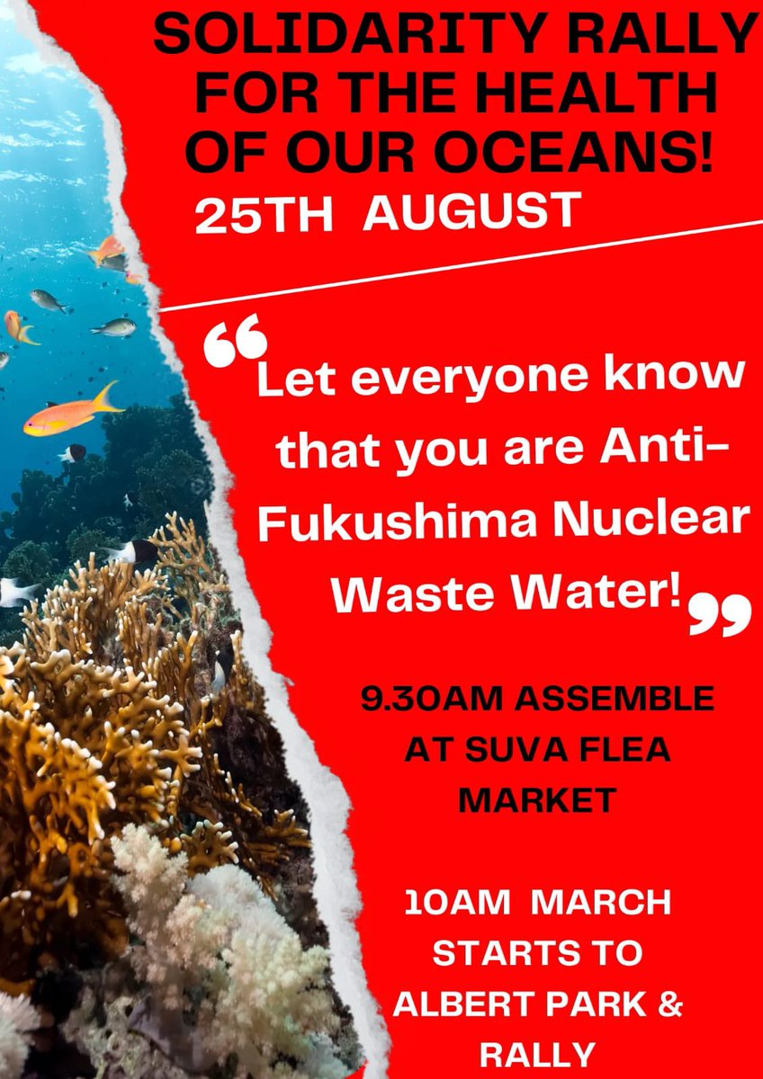 Join us this Friday!! 

#NuclearFreePacific #SayNoToFukushimaNuclearWasteDumping