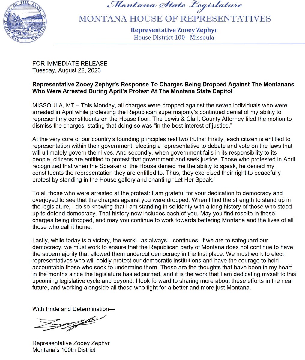 Rep. Zooey Zephyr tweet media