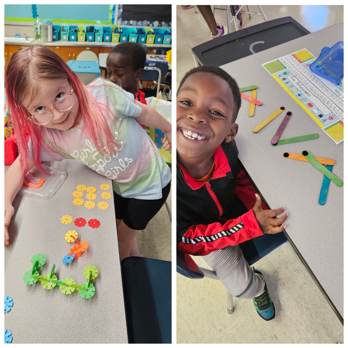 lbaty77's tweet photo. @GMASteam #firsties are being introduced to #STEMbin expectations while participating in the nametag design challenge! #levelup https://t.co/kkSIWc3ra1
