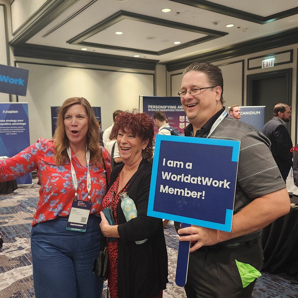 WorldatWork's tweet image. Thanks to these proud @WorldatWork members! You should become a member too! Stop by the booth here at WorldatWork #SalesComp23 and ask us about the amazing benefits of membership!