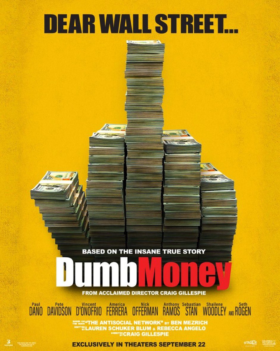 benmezrich's tweet photo. I finally got a full sneak peek at Dumb Money today and I’m here to tell you it’s going to be one of the most talked about movies of the year. It’s funny and wild, the performances are amazing, the music is fantastic- and man, it takes no prisoners… https://t.co/4pPkWUxT4e