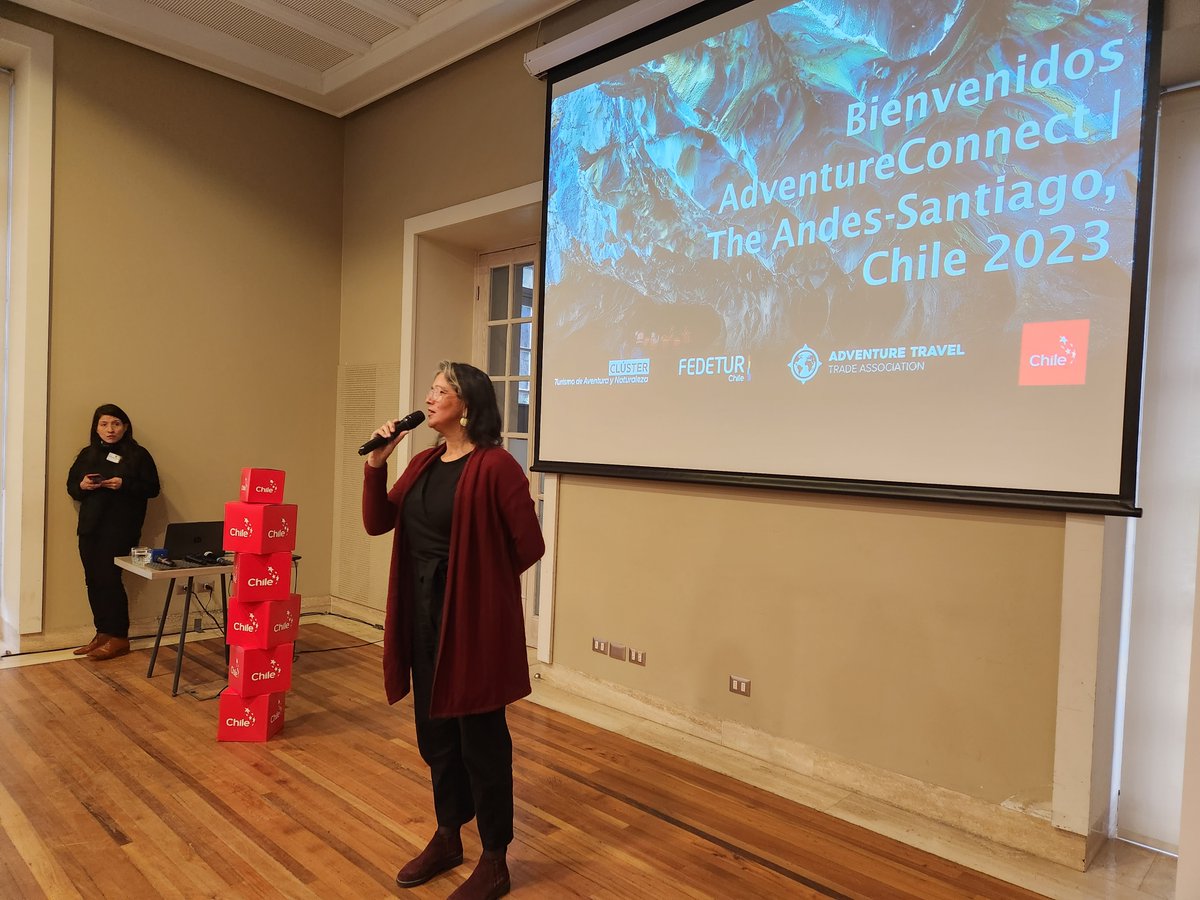 Sernatur's tweet photo. 📍 Nuestro DN @cristobalbnitez participa en #AdventureConnect Los Andes/Santiago, instancia constituida con @subturismo, @FEDETUR_Chile y #ATTA, con el fin de conversar sobre el desarrollo del turismo aventura y naturaleza en Chile junto a prestadores de servicios turísticos 🧗‍♀️. https://t.co/WGAyKBacH0