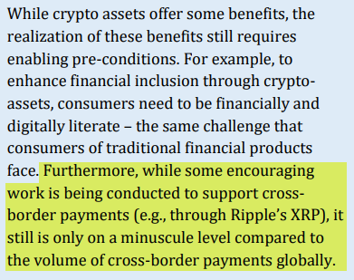 WKahneman's tweet photo. The State Bank of Pakistan, in their 2022 financial stability report, takes a dim view of crypto, noting #XRP as encouraging work despite its small size compared to global payment volume.
https://t.co/t3SQu9CRkZ https://t.co/1tgTWEpSF0