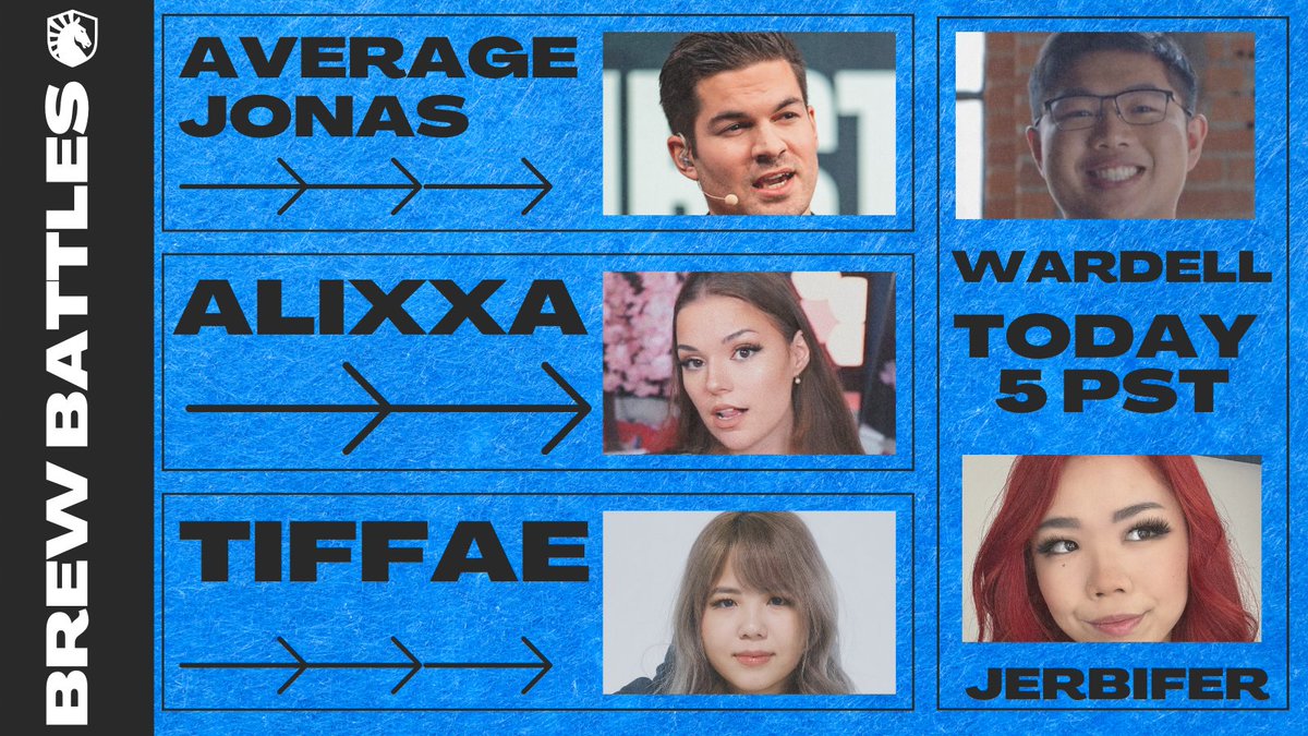Team Liquid (@teamliquid) on Twitter photo Meet our CRACKED roster for the <a href="/LudwigAhgren/">ludwig</a> VALORANT Brew Battle 🍻
<a href="/Average_Jonas/">AverageJonas 🇳🇴</a>
<a href="/Tiffae/">Liquid Tiffae</a>
<a href="/Alixxa/">Liquid Alixxa</a>
<a href="/jerbifer/">jen</a>
<a href="/WARDELL416/">Matthew ''WARDELL'' Yu</a>
Head over to Ludwig's channel in one hour (5 PM PDT)! See you there 😈 Meet our CRACKED roster for the <a href="/LudwigAhgren/">ludwig</a> VALORANT Brew Battle 🍻
<a href="/Average_Jonas/">AverageJonas 🇳🇴</a>
<a href="/Tiffae/">Liquid Tiffae</a>
<a href="/Alixxa/">Liquid Alixxa</a>
<a href="/jerbifer/">jen</a>
<a href="/WARDELL416/">Matthew ''WARDELL'' Yu</a>
Head over to Ludwig's channel in one hour (5 PM PDT)! See you there 😈