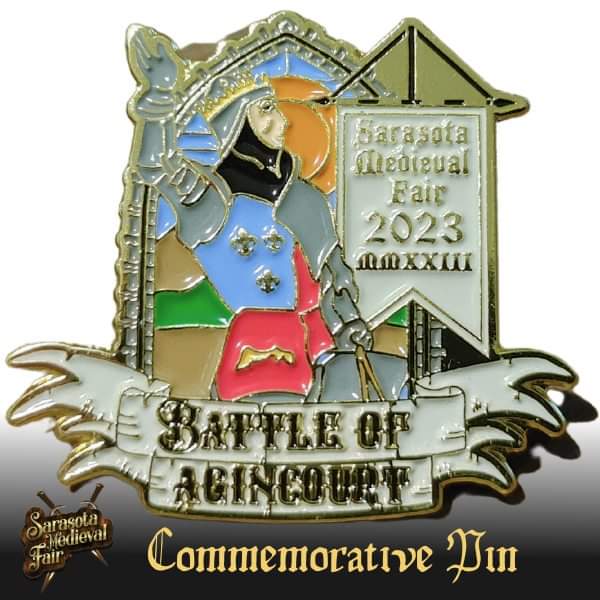 Announcing the spectacular 2023 Commemorative Pin design, fit for the Battle of Azincourt – 1415 AD.

Embrace the enchantment of the 2023 theme and commemorate your journey! The Commemorative Pin is available with Pub Crawl or VIP Royal Treatment tickets. 

Huzzah!

#SMF2023