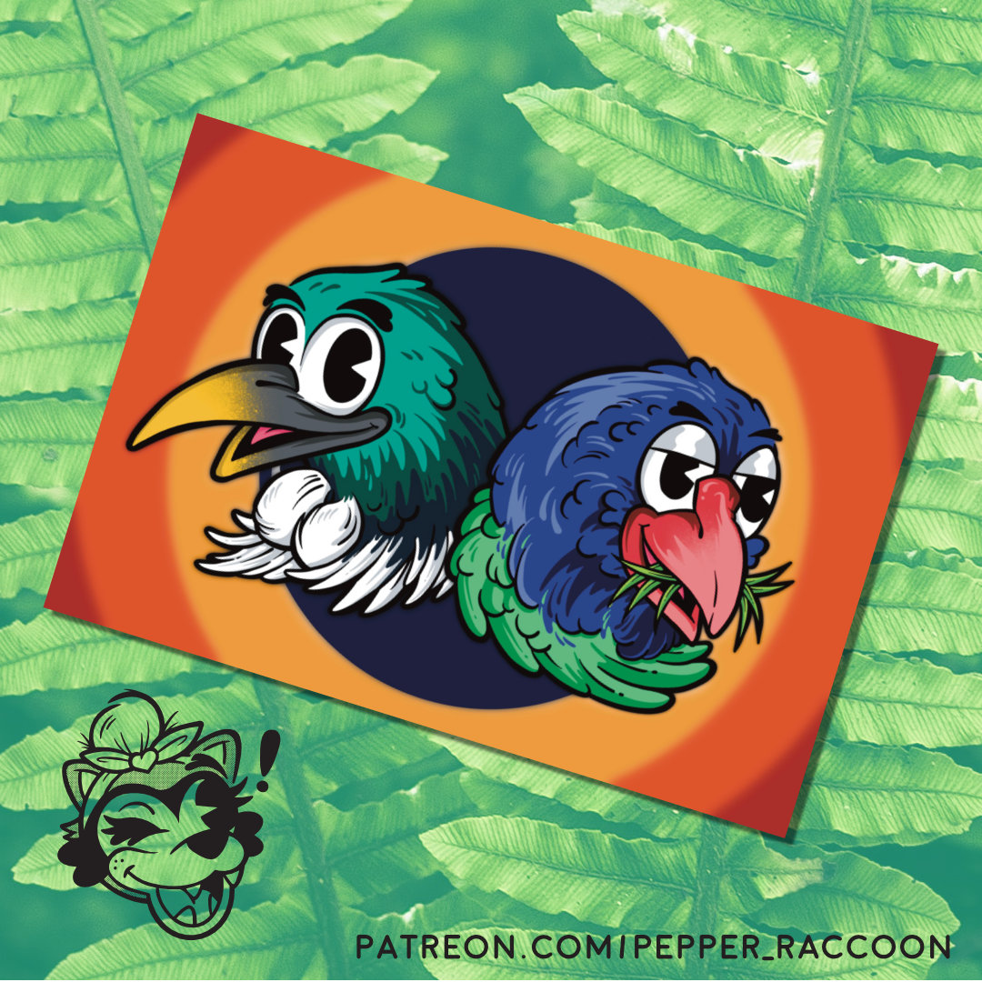 August Rewards are here, and I'm honestly so stoked about these loony NZ Native Bird goofballs! 🦜🐦 The Tūī and the Takahē Bird Bros. 🦜🐦 You can only snag these on P/a/treon, so make sure you're signed up before the end of August, the link's in my bio!