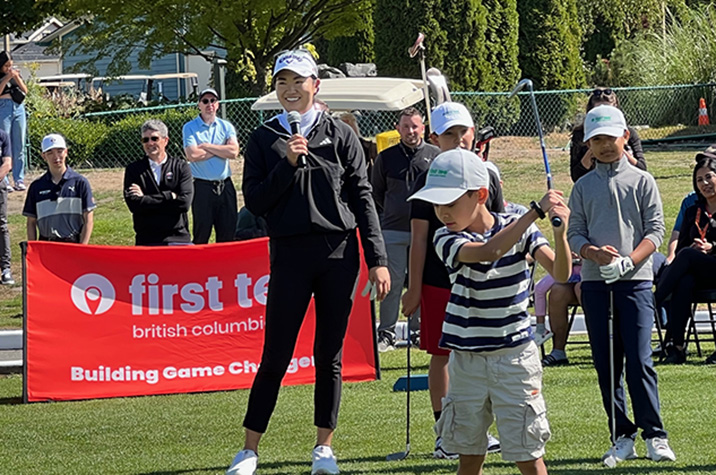 With the <a href="/cpkcwomensopen/">CPKC Women's Open</a> in town this week <a href="/ShaughnessyGolf/">Shaughnessy Golf & Country Club</a> some of the <a href="/LPGA/">LPGA</a> 's top players are interacting with the community in awesome ways including star rookie Rose Zhang who put on a clinic <a href="/MusqueamGolf/">Musqueam Golf</a> read <a href="/BradZiemer/">Brad Ziemer</a>'s story here bit.ly/45FUOXw