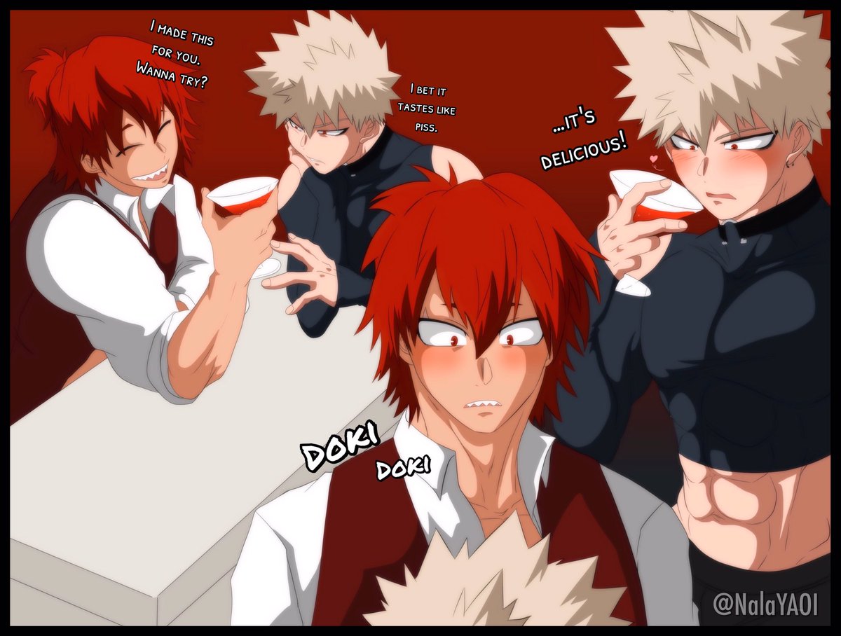 Omega „house“ AU

CW: angst, blood, sexwork, self.harm, dubcon

No.1 employee Bakugou meets the new bartender Kirishima who turns out to be an alpha that is immune to omega pheromones. Ofc the omega feels challenged since no alpha ever was able to resist him…

#kiribaku