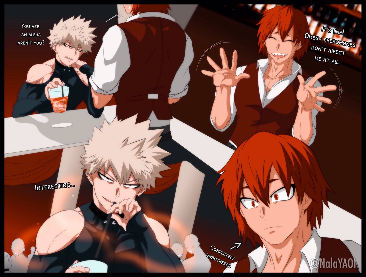 NalaYAOI's tweet photo. Omega „house“ AU

CW: angst, blood, sexwork, self.harm, dubcon

No.1 employee Bakugou meets the new bartender Kirishima who turns out to be an alpha that is immune to omega pheromones. Ofc the omega feels challenged since no alpha ever was able to resist him…

#kiribaku https://t.co/rwSFfc1lfp