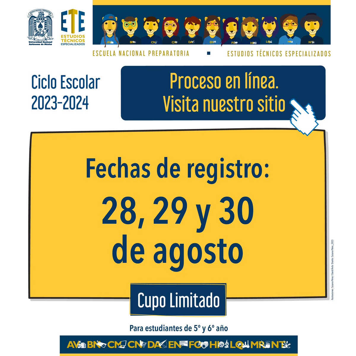 ETE_ENP's tweet photo. 📢#ETEInforma
Está por iniciar el registro para los Estudios Técnicos Especializados de la Escuela Nacional Preparatoria. ¡No dejes pasar la oportunidad de formar parte de la #ComunidadETE! #ETE_ENP #InscríbETE_ENP https://t.co/xg1cp4rkvr