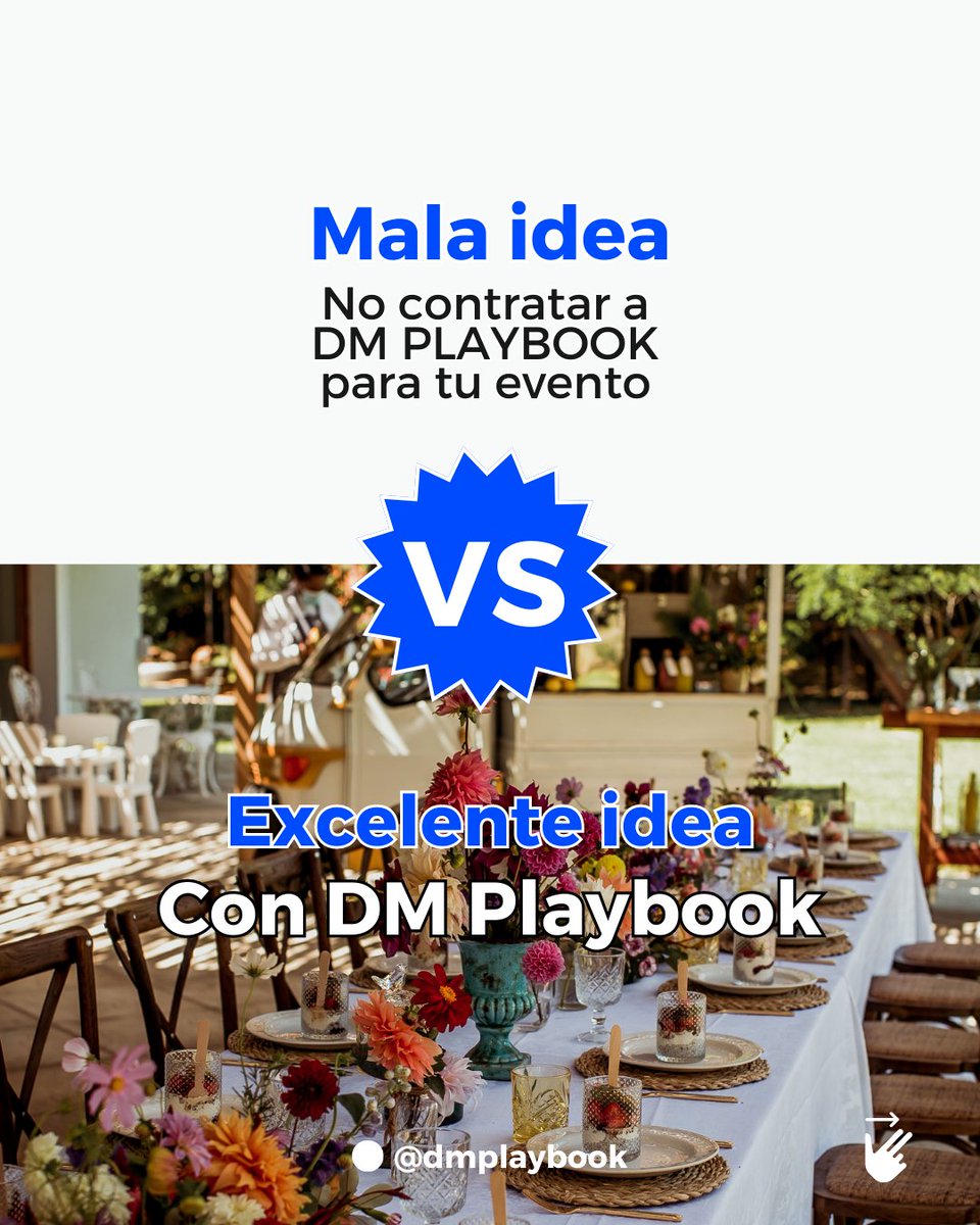 dmplaybook's tweet image. ¡En #DMPlaybook te asesoramos en cada detalle para tu evento!✨

✅Mándanos DM para cotizar tu próximo EVENTO