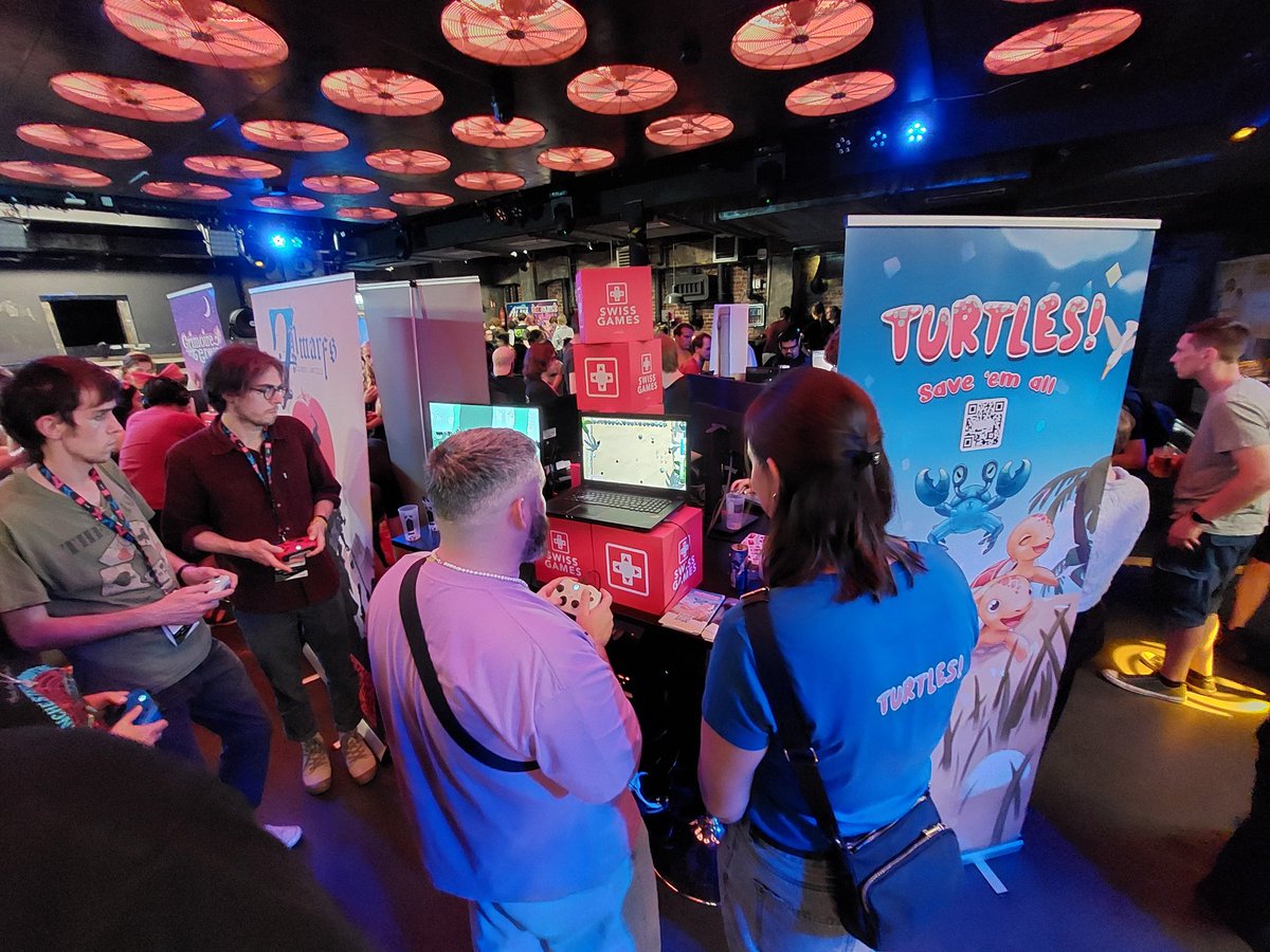TwistdBrainZ's tweet photo. Very proud to present our game 🐢"Turtles: save 'em all" at #couragecologne event!

 #gamescom2023 #swissgames #prohelvetia #IndieGameDev https://t.co/HvBlEZiZDT