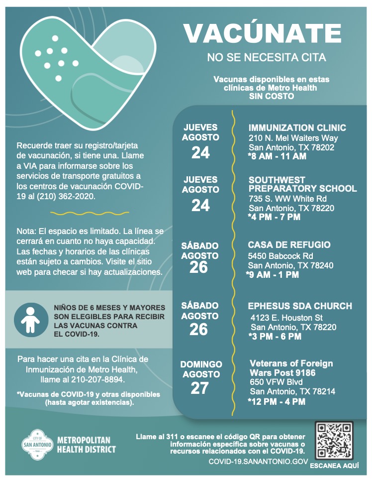 southwest_prep's tweet image. Southwest Preparatory School - Southeast is holding a Vaccine Clinic this Thursday, August 24, 2023, from 4:00-7:00pm. #vaccineclinic #sanantonio #swprep #warriorstrong #wellness