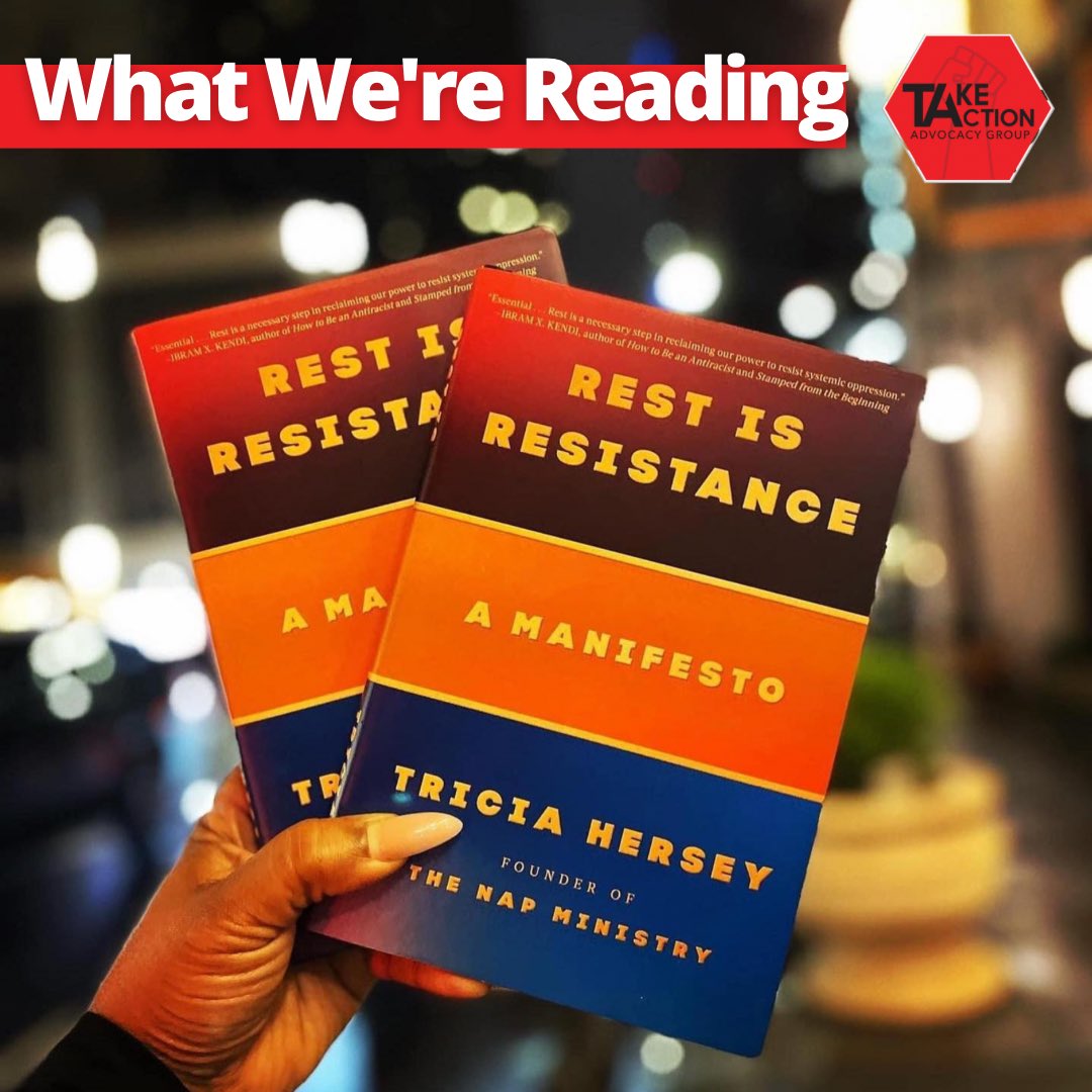 TAAGAdvocacy's tweet photo. #TAAGReadingList Shoutout to Tricia Hersey and The Nap Ministry for this powerful book! #RestIsRevolutionary
@TheNapMinistry https://t.co/z3YaSOuy8e