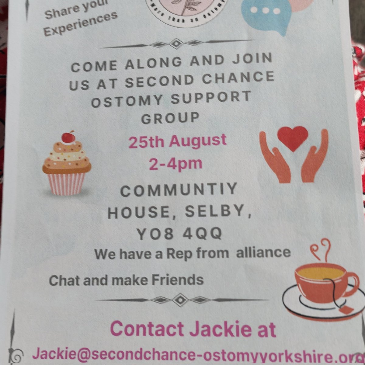 Come along this Friday 2-4pm to our face-to-face support group 💜
#stomaawareness
#stomalife
#supportingeachother