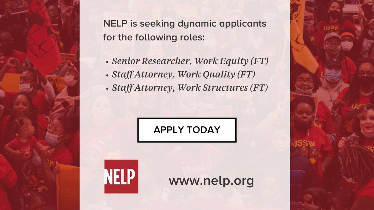 NelpNews's tweet photo. We’re #hiring! Come join our team of policy and research experts as we fight for a good economy for workers. Learn more about the roles, our generous benefits, and apply here: https://t.co/x4CtR4svsf https://t.co/J5exjNRAHx