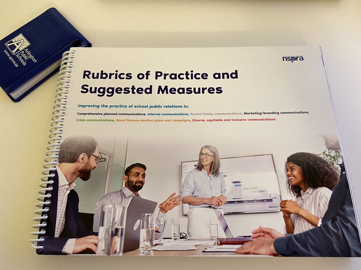 ACPSDarylJ's tweet photo. Look at what just arrived today! 😍 I’m so excited and can’t wait to dig into this rubric over the next few months as I set benchmarking goals for our communication programs. @NSPRA #pr #schoolpr #comms https://t.co/ehTPCDvtdY