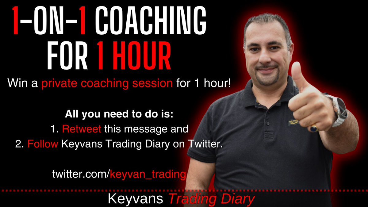 Win an online 1-on-1 coaching session for 1 hour! All you need to do is: 1. Retweet this message and 2. Follow Keyvan’s Trading Diary here on Twitter (twitter.com/keyvan_trading) That’s it. Winner will be randomly picked on Friday 8th of September.