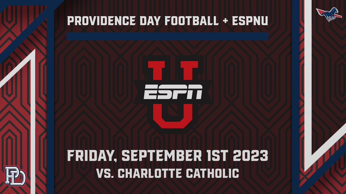 Providence Day Football will host ESPNU!
Friday, September 1st vs. Charlotte Catholic 
espnpressroom.com/us/press-relea…
