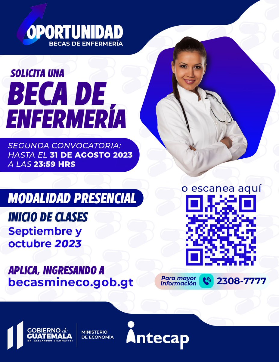 MINECOGT's tweet photo. Aprovecha la 2⃣a. convocatoria del programa "Oportunidad" durante la #Expobecasgt en el Centro Cultura Miguel Angel Asturias🏛️.👨🎓🧑🎓
🗓️ del 22 al 28 de agosto.
⏰ 9:00 a 18:00 horas. https://t.co/aYjuQz3ilJ