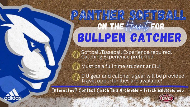 🗣️EIU students!! We are looking for bullpen catchers. Anyone interested should contact us asap at the email below.