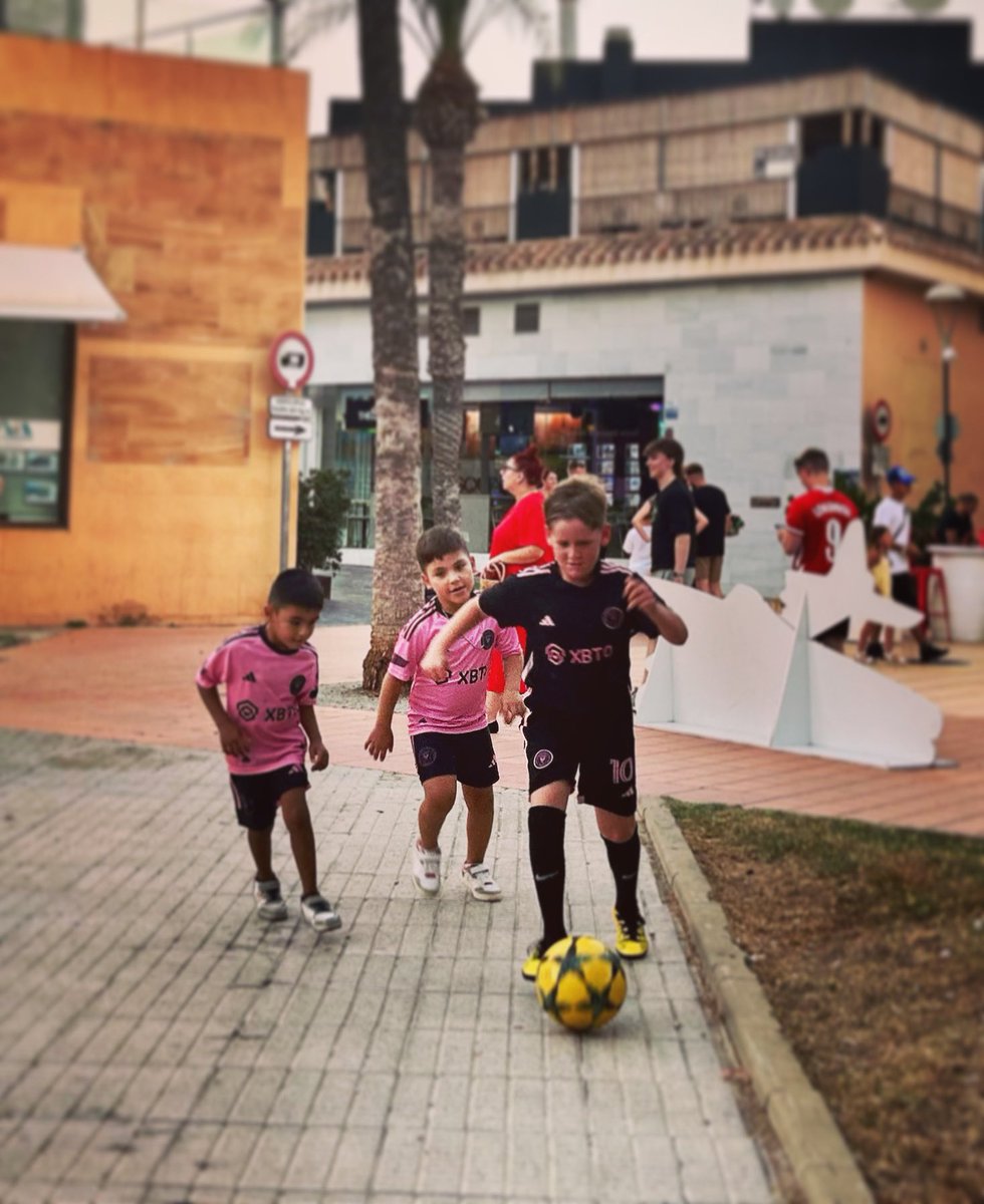 Steph_Athers's tweet photo. Messi taking on Messi &amp; Messi.. #footballmad #holidays @vickieod https://t.co/4h9oLGbjQP