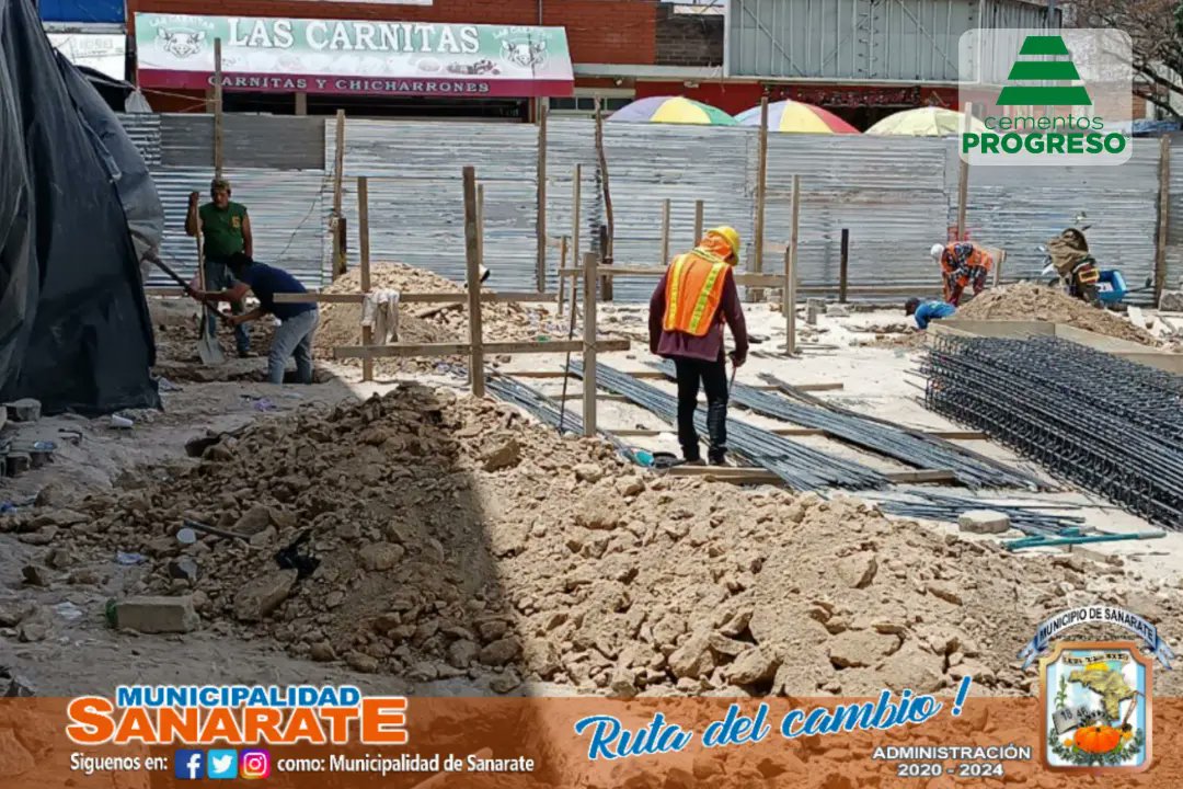 Muni_Sanarate's tweet photo. Así avanzan los trabajos de construcción de la Plaza del Sabor, con el apoyo de Cementos Progreso.

#Sanarate #RutaDelCambio https://t.co/2xTy0X4FK0