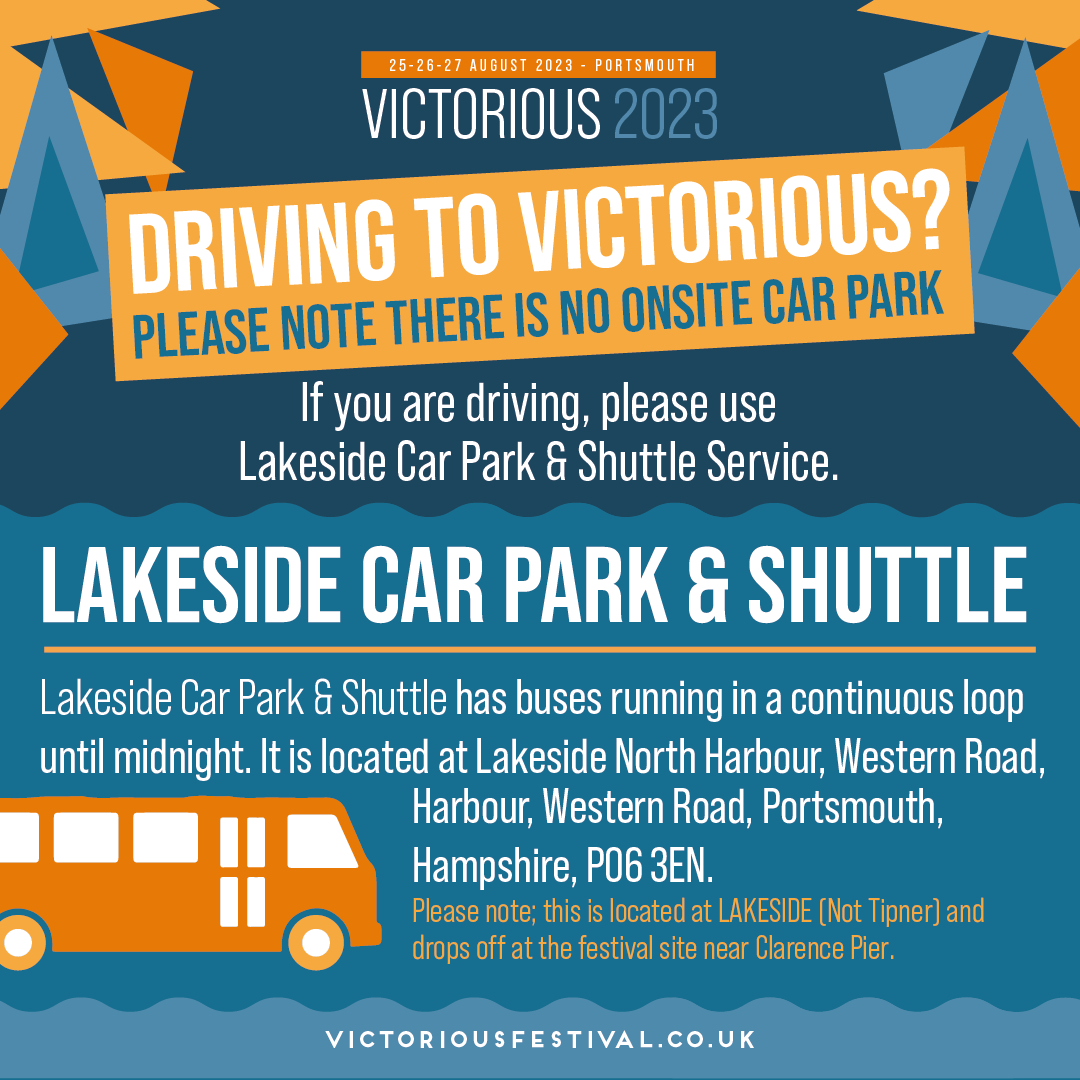 VictoriousFest's tweet photo. GREAT NEWS for festival-goers planning on using First Bus services over the festival weekend! Their planned strike has been cancelled!

Thinking of driving to the festival? Please note, there is no on-site car park. https://t.co/wt6AggZRi9