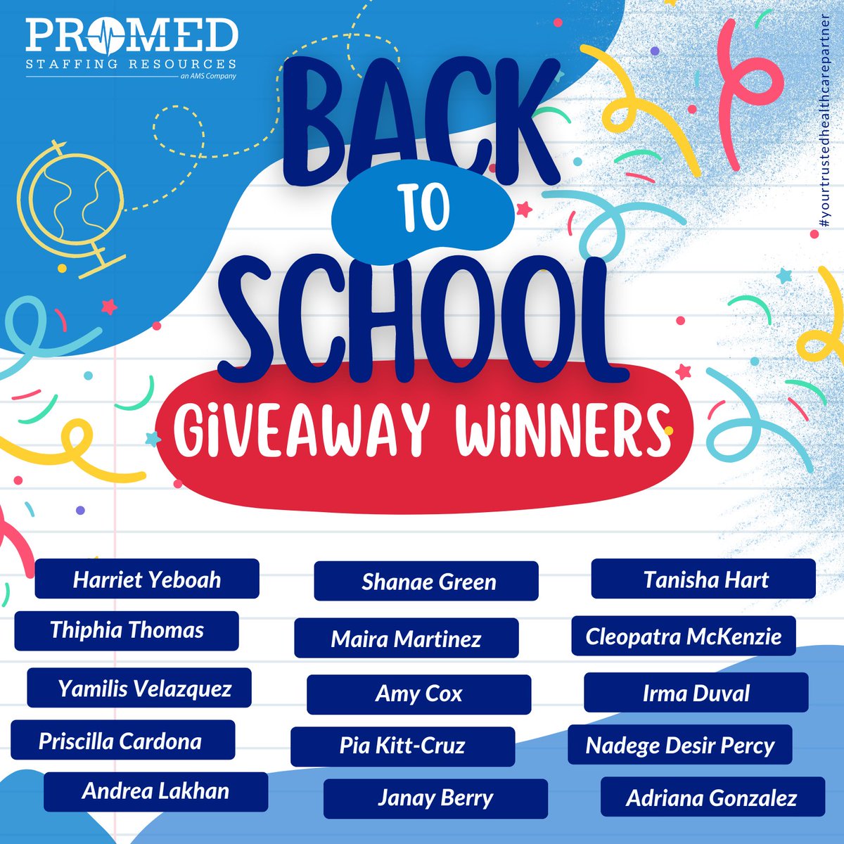 A heartfelt thank you to everyone who participated in our 2023 “#BacktoSchool” Supply #Giveaway. At ProMed Staffing Resources, we believe in the power of education. Thank you for joining us on this #mission
 
#backtoschoolgiveaway #accesstoall  #giveaway #schoolyear2324 #promedsr