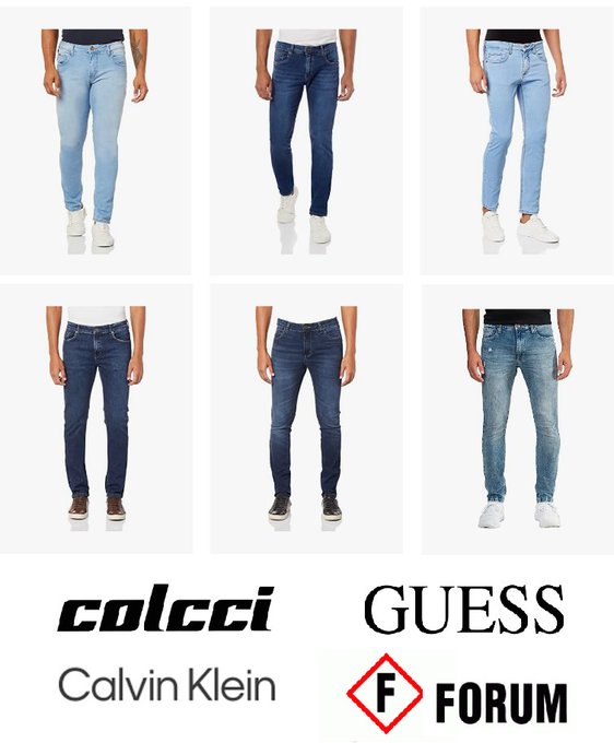 Seleção de Calças Masculinas Calvin Klein, Colcci, Forum e GUESS