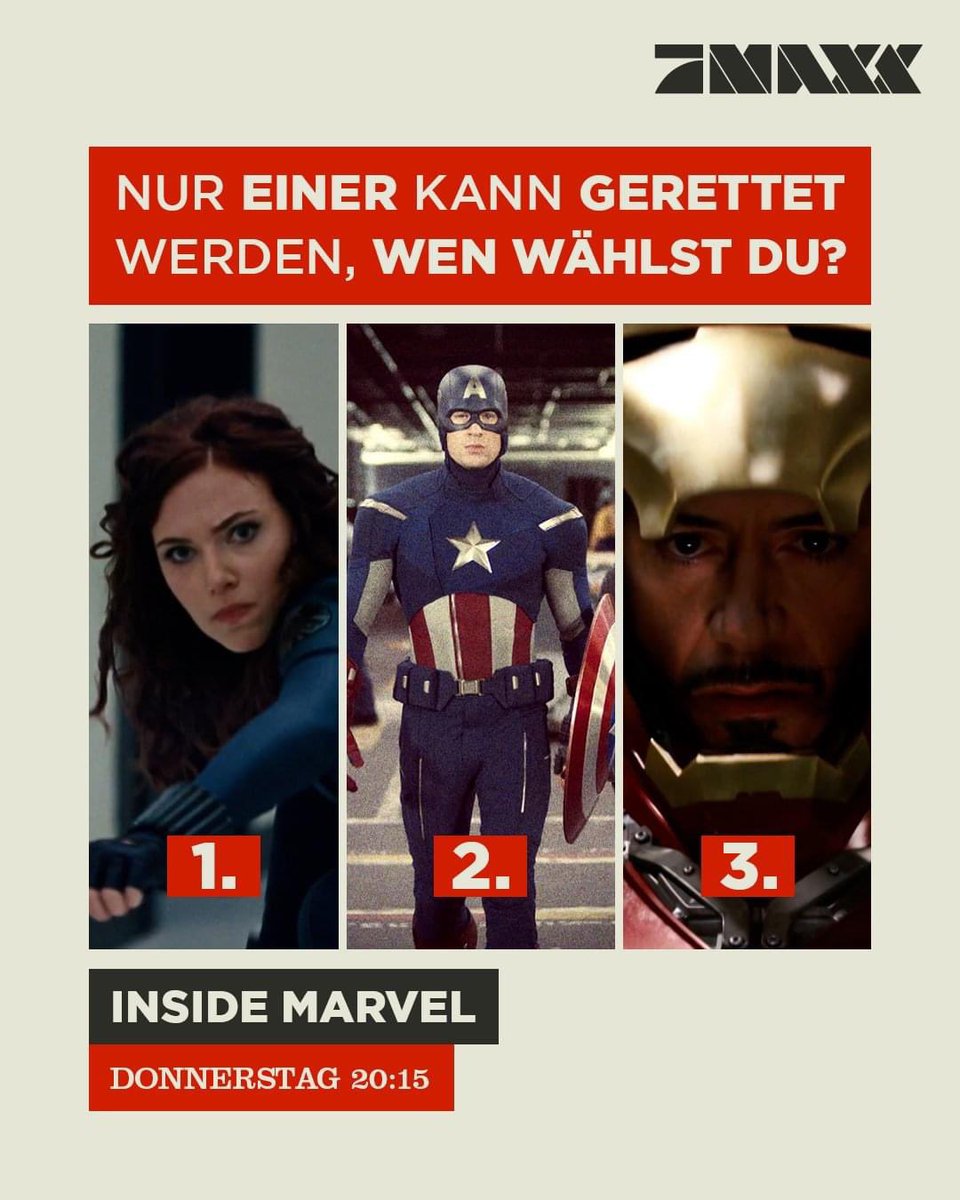 ProSiebenMAXX's tweet photo. Wen rettest du? Und warum? 😯
📺 Donnerstag 20:15: #InsideMarvel
(Deutschlandpremiere) https://t.co/8JkWlCEyPf