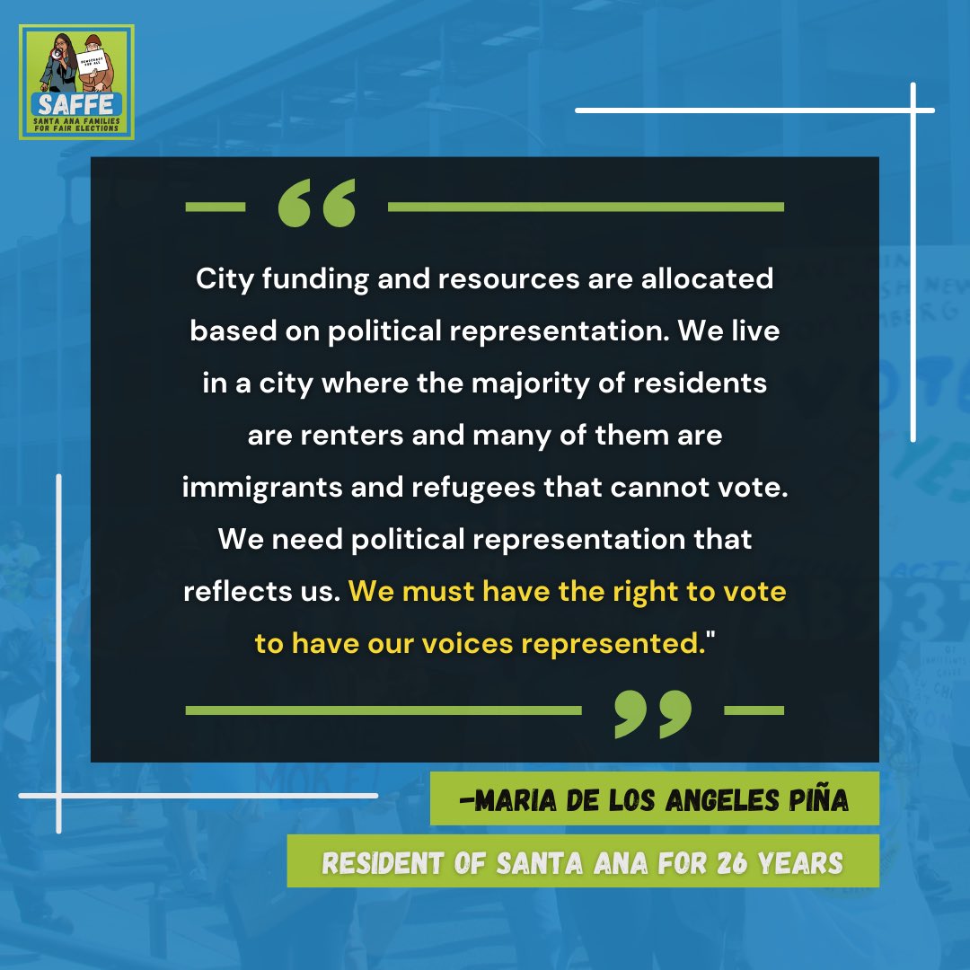 HarborInstOC's tweet photo. It's a core principle of democracy: Everyone's voices should be heard in decisions impacting everyone's daily lives.

That's why we're fighting alongside local residents to ensure every Santa Ana resident can access the ballot box, regardless of immigration status. https://t.co/02F7jLMG4C