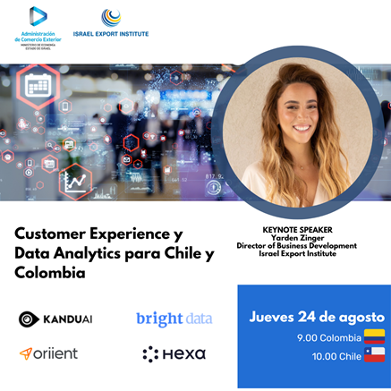 IsraelinCol's tweet photo. Si quieres conocer tendencias del sector retail de Israel y soluciones disruptivas, ¡No te puedes perder este webinar!

📅jueves, 24 de agosto
⏰9:00am🇨🇴
💻Virtual

La oportunidad perfecta para tener reuniones B2B con empresas israelíes que ofrecen soluciones en e-commerce, CX experience, data analytics e innovación. 

Toda la información con: Angela.Estrada@israeltrade.gov.il

Registro gratuito: https://t.co/OejV2OZ0F7
