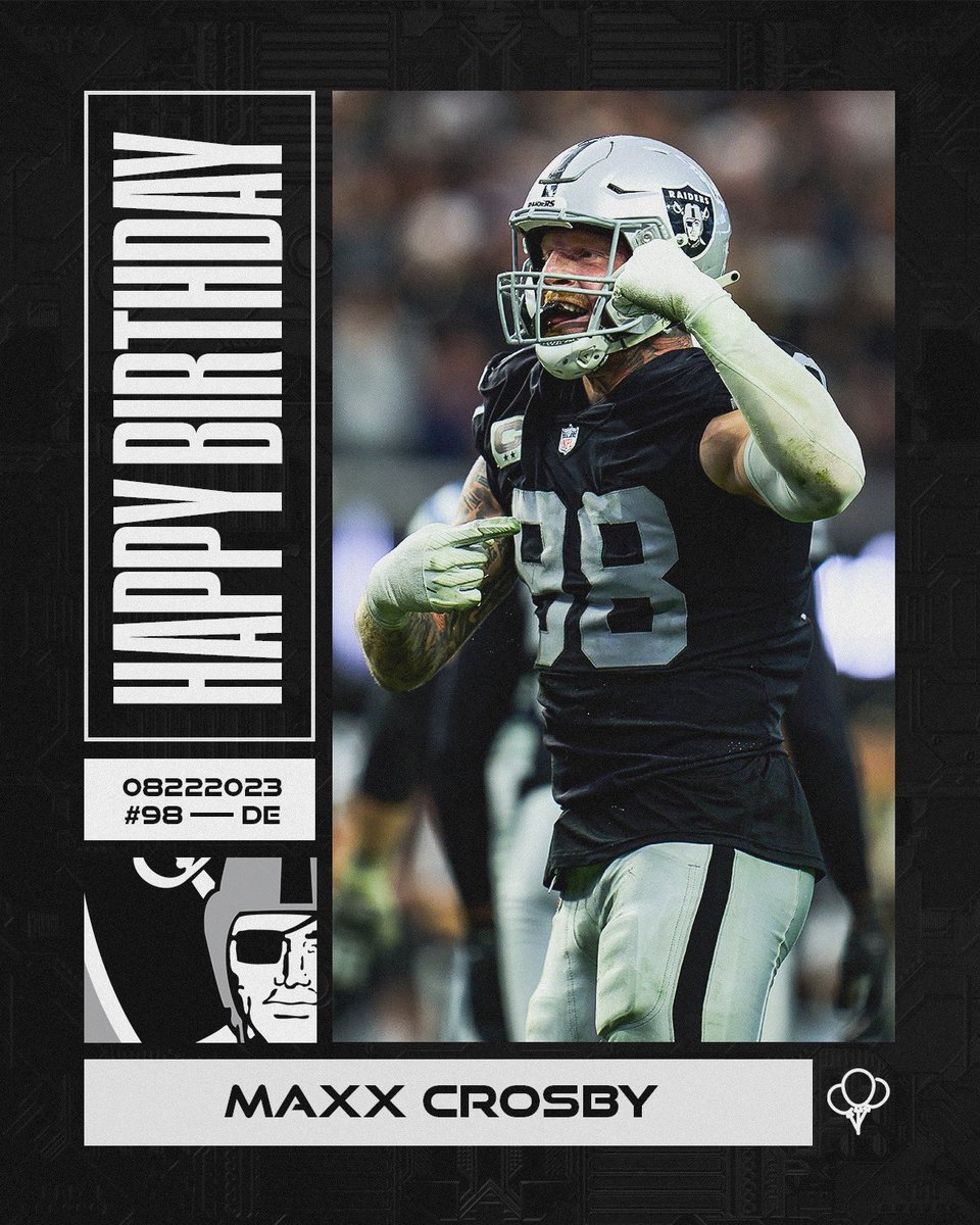 Raiders's tweet photo. Join us in wishing our very own Madd @CrosbyMaxx a very Happy Birthday 🦅! https://t.co/pDR6nOUPWU