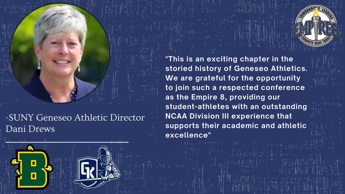 "This is an exciting chapter in the storied history of Geneseo Athletics. We are grateful for the opportunity to join such a respected conference as the Empire 8."

#E8 #E8Proud #LeadersCompeteHere #WhyD3