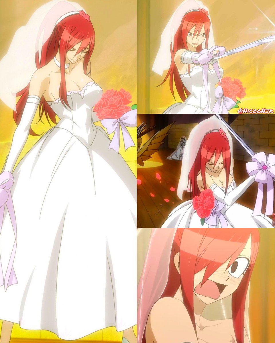 Fairy Tail, Erza the beautiful blushing bride🤭♥️🔥